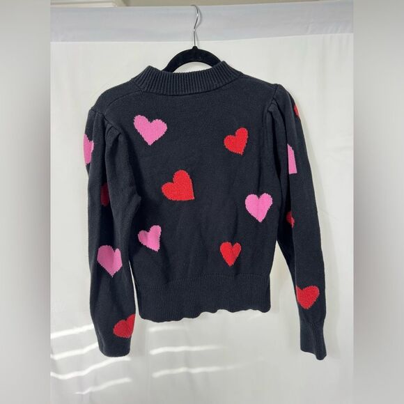 Kate Spade New York Hearts Mockneck Sweater Sz Small - Picture 6 of 6
